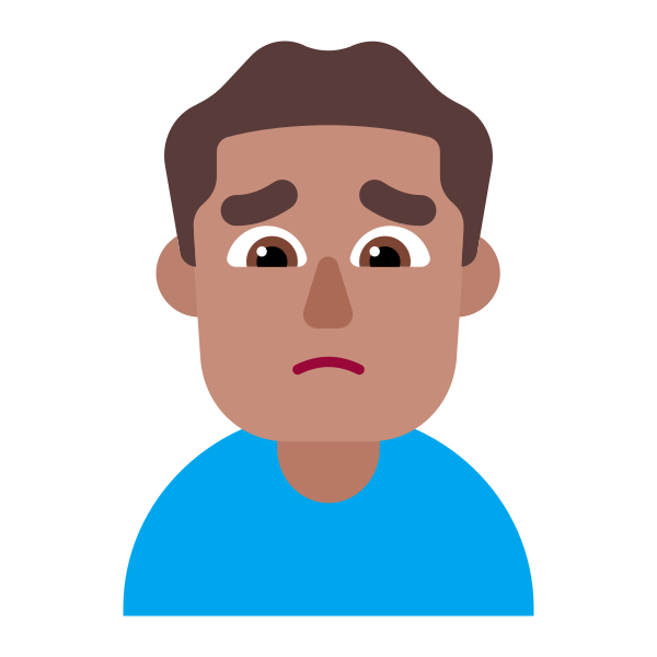 Man Frowning Flat Medium Vector
