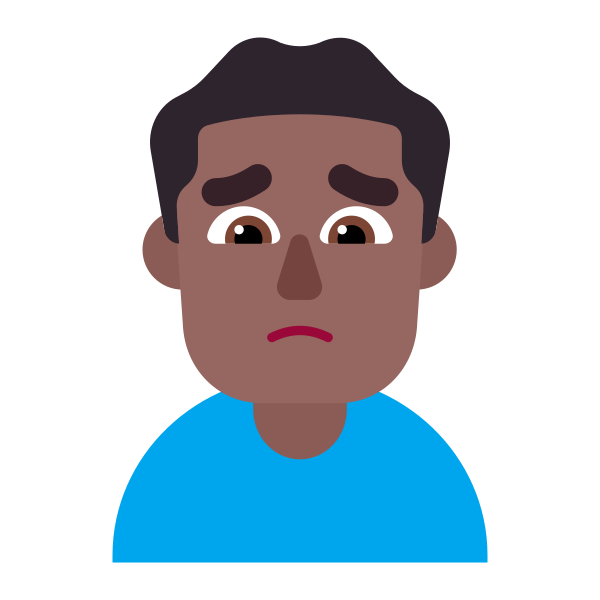 Man Frowning Flat Medium Dark Vector