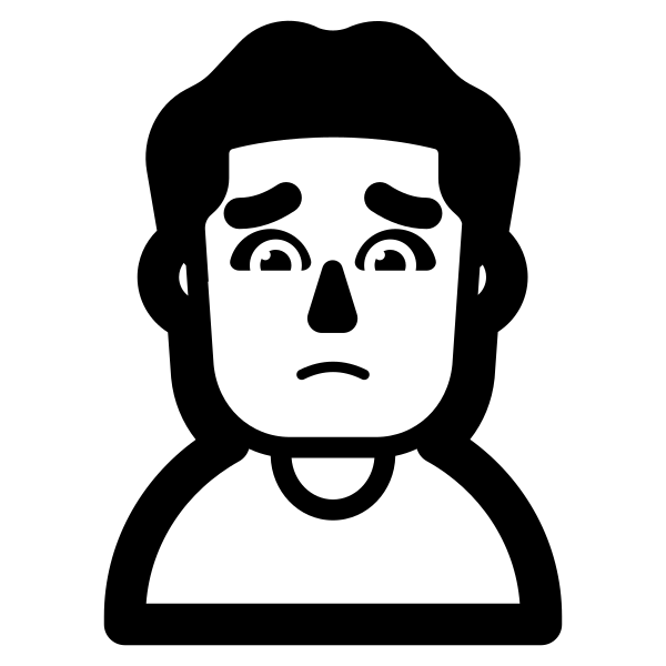 Man Frowning High Contrast Default