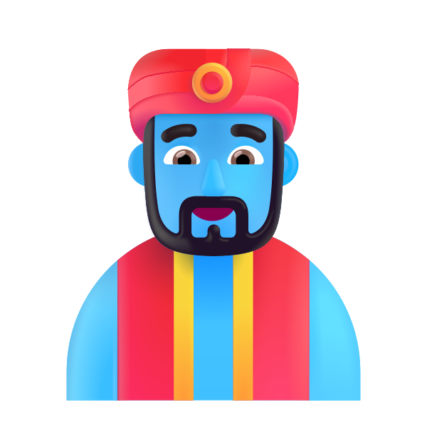 Man Genie Color Vector