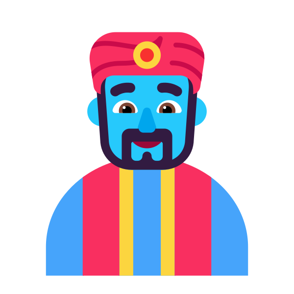 Man Genie Flat Vector
