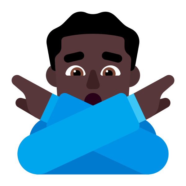 Man Gesturing No Flat Dark Vector