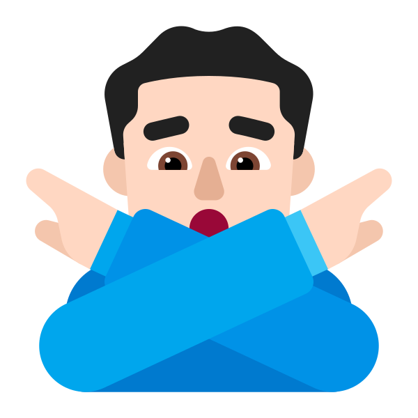 Man Gesturing No Flat Light Vector