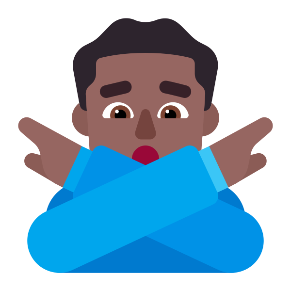 Man Gesturing No Flat Medium Dark Vector