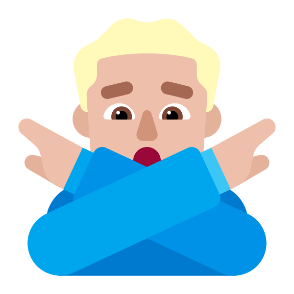 Man Gesturing No Flat Medium Light Vector