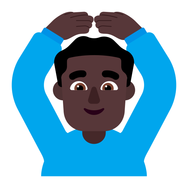 Man Gesturing Ok Flat Dark Vector