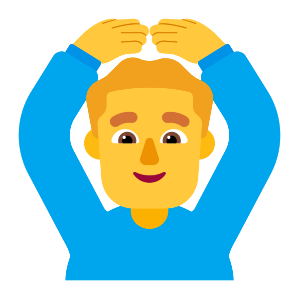 Man Gesturing Ok Flat Default Vector