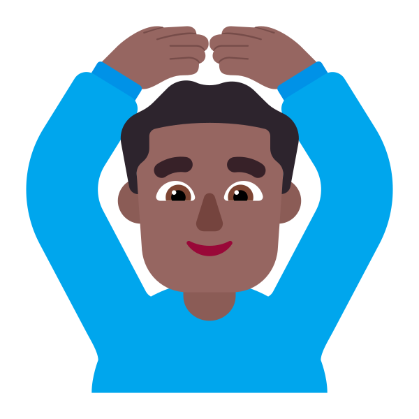 Man Gesturing Ok Flat Medium Dark Vector