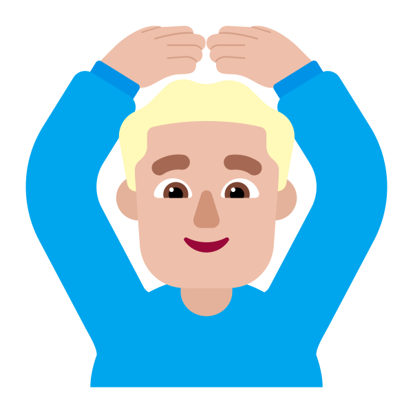 Man Gesturing Ok Flat Medium Light