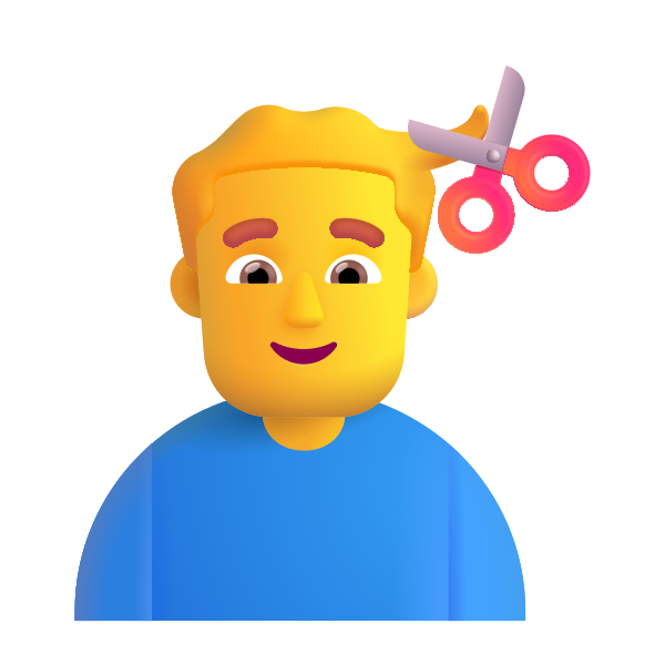 Man Getting Haircut Color Default