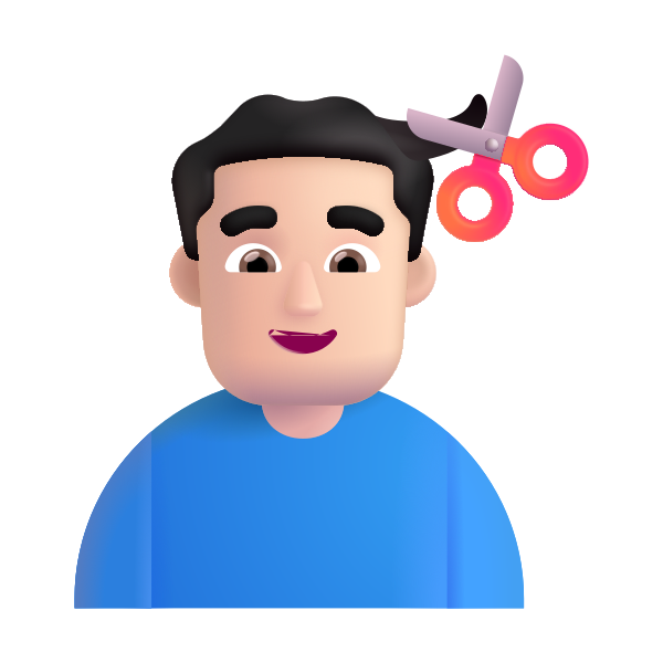 Man Getting Haircut Color Light Vector