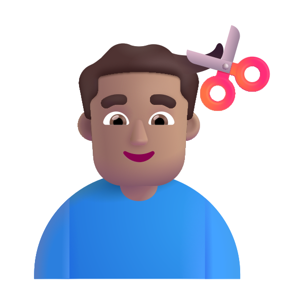 Man Getting Haircut Color Medium Vector