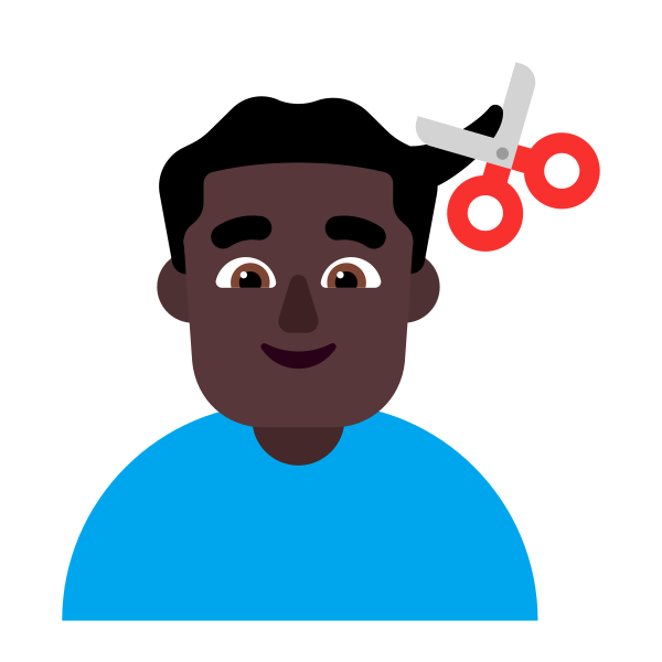 Man Getting Haircut Flat Dark Vector