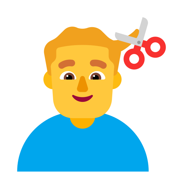Man Getting Haircut Flat Default Vector