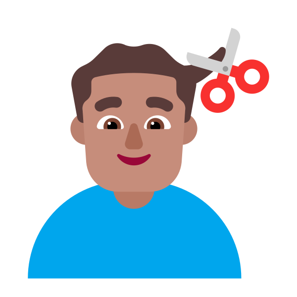 Man Getting Haircut Flat Medium Vector