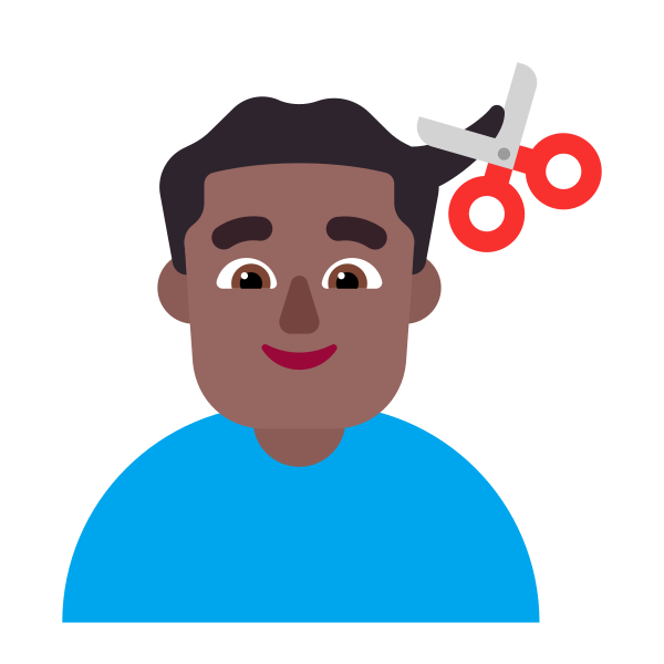 Man Getting Haircut Flat Medium Dark Vector