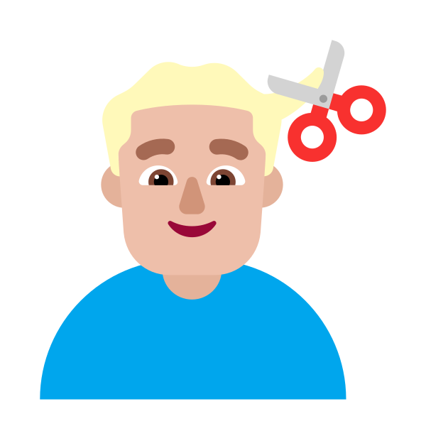 Man Getting Haircut Flat Medium Light Vector