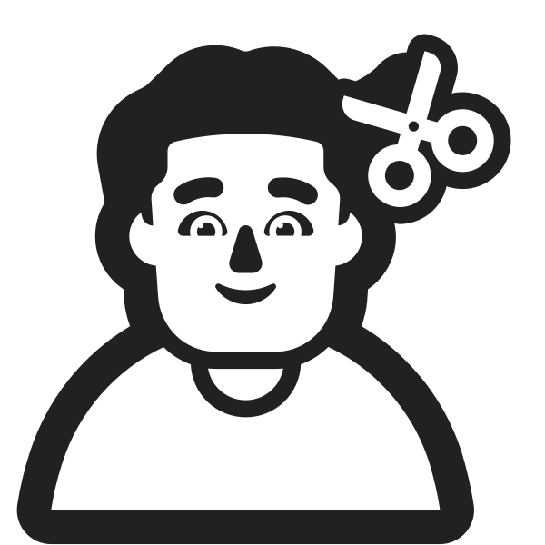 Man Getting Haircut High Contrast Default