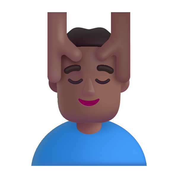 Man Getting Massage Color Medium Dark Vector