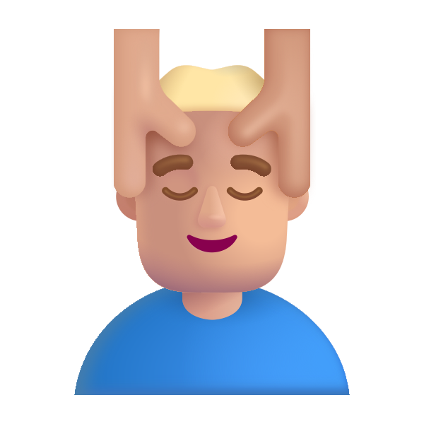 Man Getting Massage Color Medium Light Vector