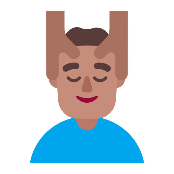 Man Getting Massage Flat Medium Vector