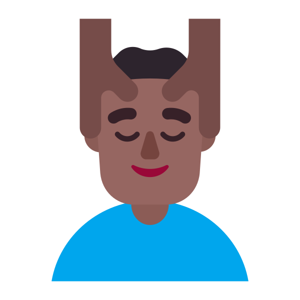 Man Getting Massage Flat Medium Dark Vector