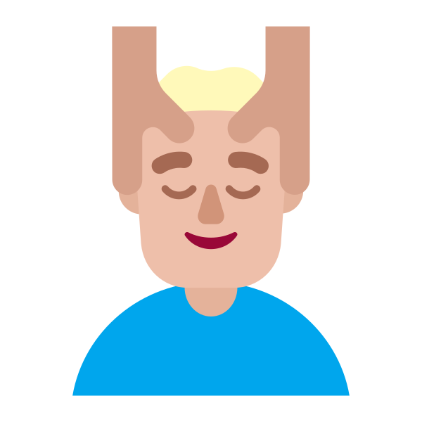 Man Getting Massage Flat Medium Light Vector