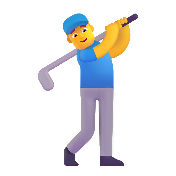 Man Golfing Color Default Vector