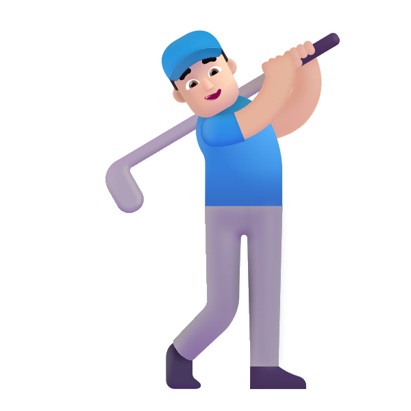Man Golfing Color Light Vector