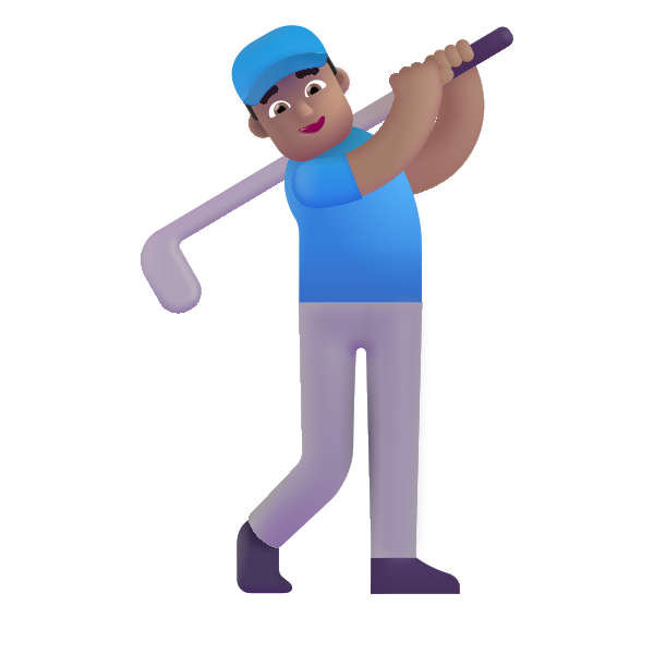 Man Golfing Color Medium