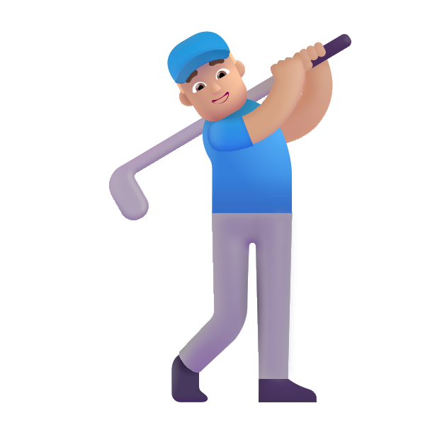 Man Golfing Color Medium Light