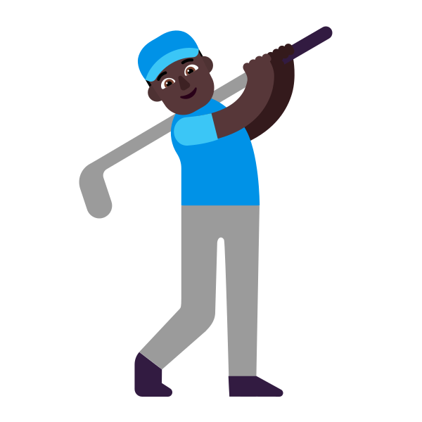 Man Golfing Flat Dark Vector