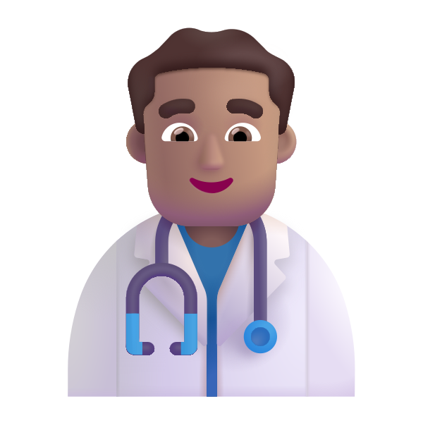 Man Health Worker Color Medium Vector