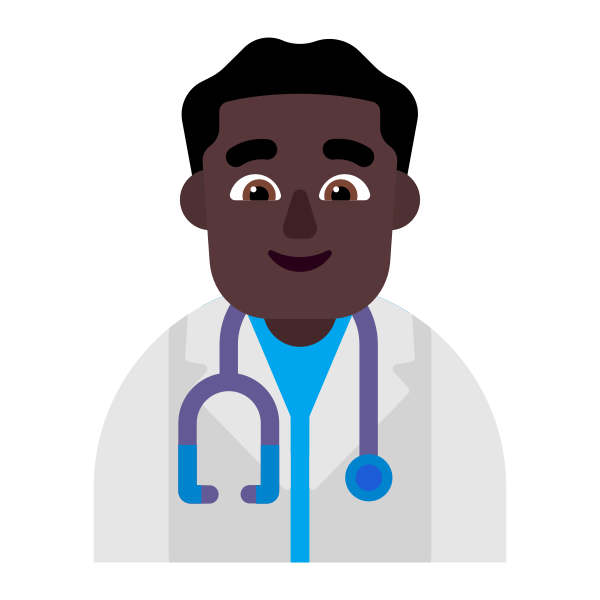 Man Health Worker Flat Dark Vector