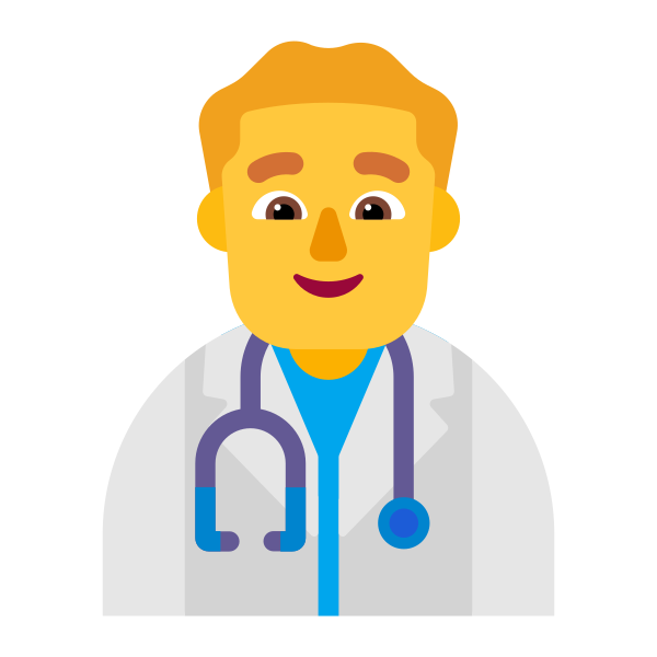 Man Health Worker Flat Default Vector