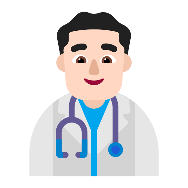 Man Health Worker Flat Light Vector