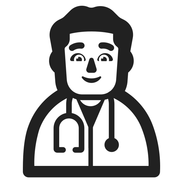 Man Health Worker High Contrast Default Vector