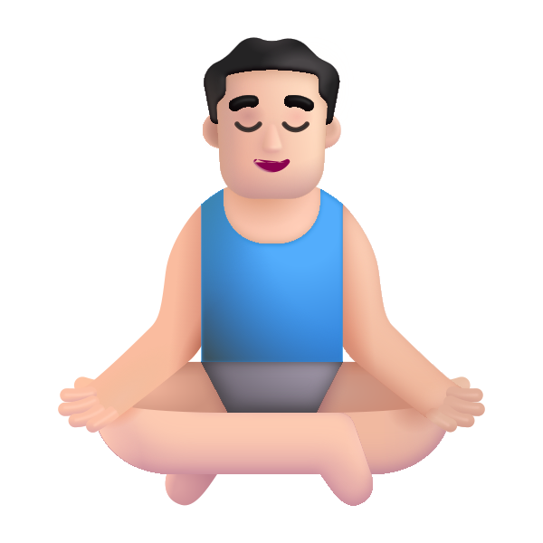 Man In Lotus Position Color Light