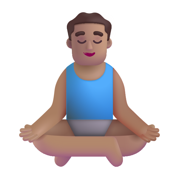 Man In Lotus Position Color Medium