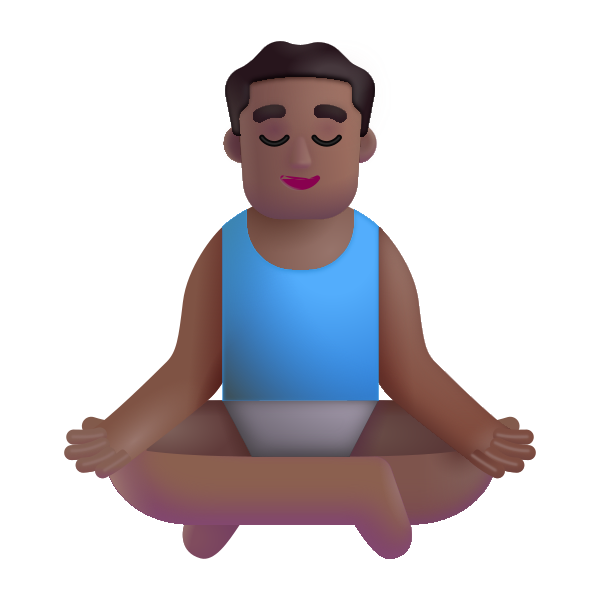 Man In Lotus Position Color Medium Dark