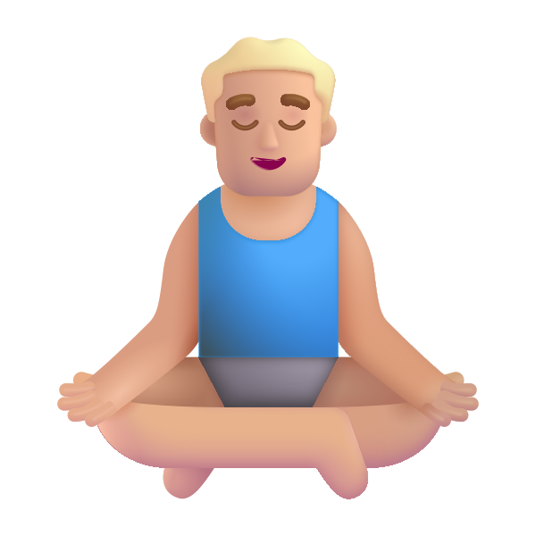 Man In Lotus Position Color Medium Light Vector
