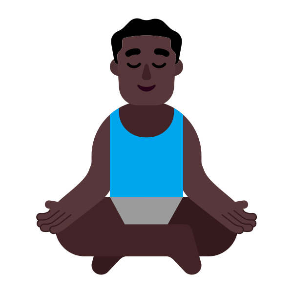 Man In Lotus Position Flat Dark Vector