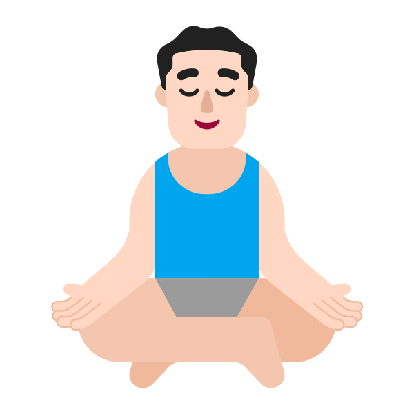 Man In Lotus Position Flat Light Vector