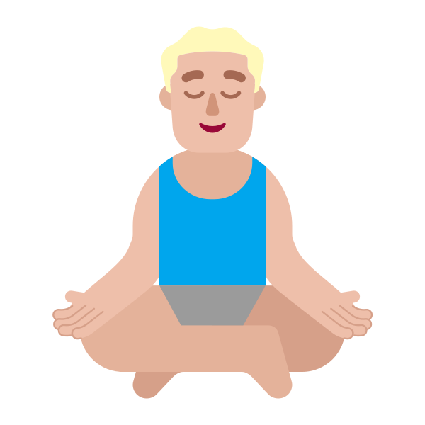 Man In Lotus Position Flat Medium Light Vector