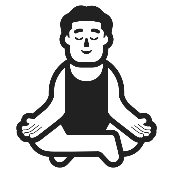 Man In Lotus Position High Contrast Default Vector