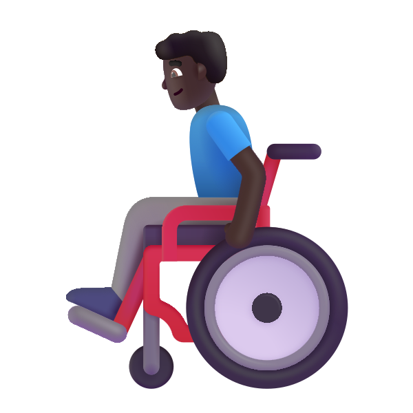Man In Manual Wheelchair Color Dark Vector