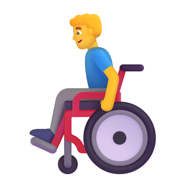 Man In Manual Wheelchair Color Default