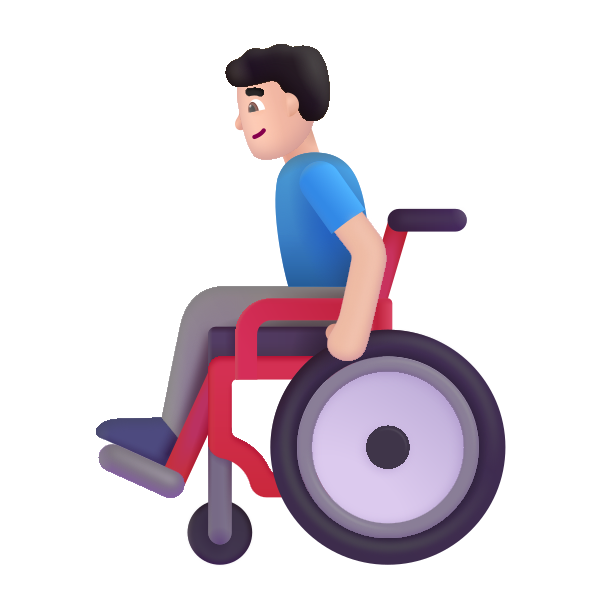 Man In Manual Wheelchair Color Light