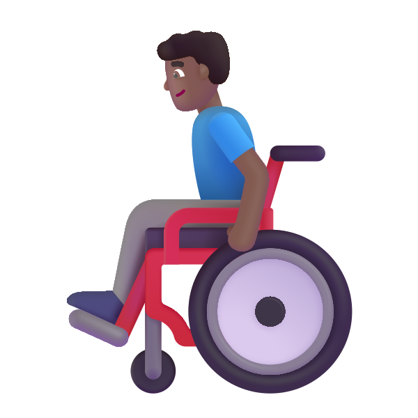 Man In Manual Wheelchair Color Medium Dark Vector