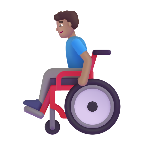 Man In Manual Wheelchair Color Medium Vector